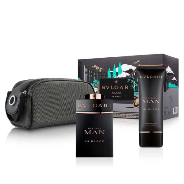 Bvlgari Man in Black Gift Set – Eau de parfum, 100 ml+ 100 ml After Shave Balm + Pouch
