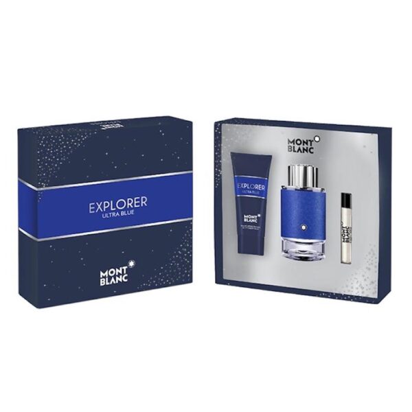 Mont Blanc Explorer Ultra Blue – Eau de Parfum, 100ml + 7.5ml + Deodorant Stick 75g Gift Set